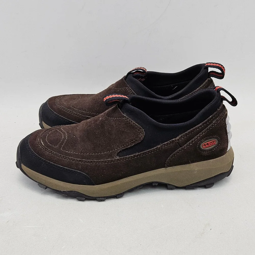 LL Bean Men 9M Snow Sneaker Slip On Suede Boots Brown 0ADL5 Thinsulate